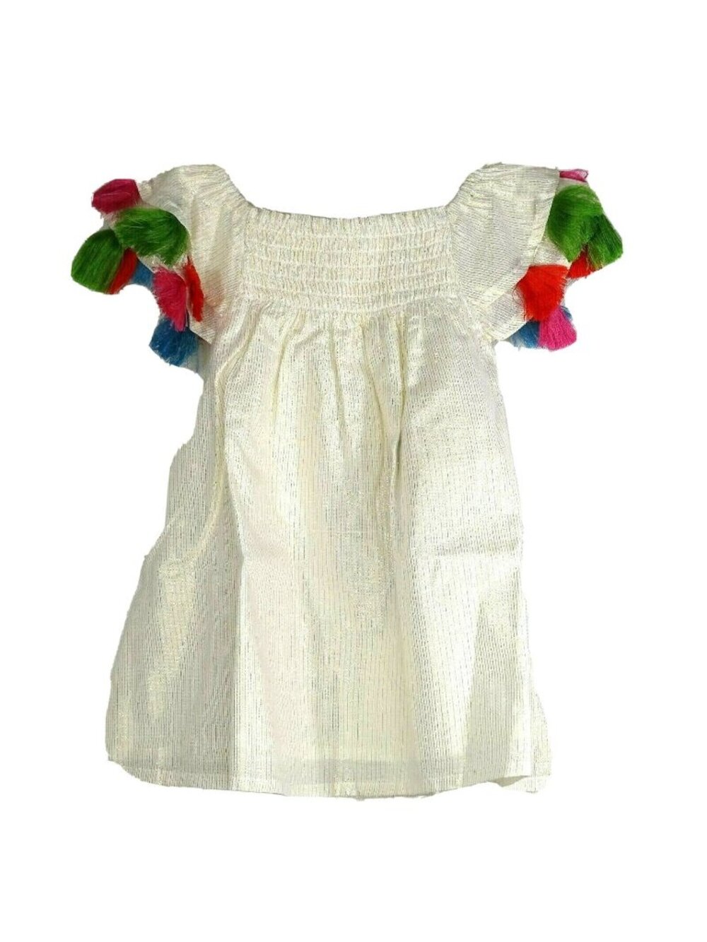 Masala Baby Sundancer Dress Fringe Girls 3-6 Mo Metallic Gold Festival Party NEW